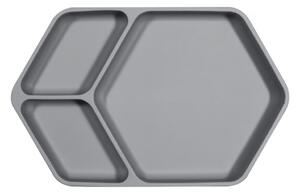 Farfurie pentru copii gri din silicon 16x25 cm – Kindsgut