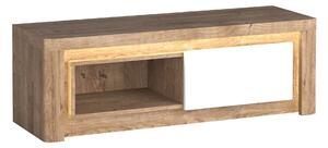 Comodă TV Etrmona 109Ribbeck stejar, Alb lucios, 12x4x4cm