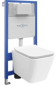 Mexen set WC încastrat cadru Felix Slim cu vas de toaletă Cube și capac de toaletă cu închidere lentă, Albă - 61030924000