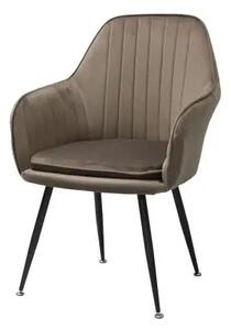 Scaun living din catifea si picioare metalice Cora