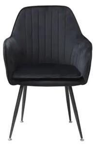 Scaun living din catifea si picioare metalice Cora