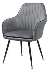 Scaun living din catifea si picioare metalice Cora