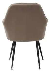 Scaun living din catifea si picioare metalice Cora