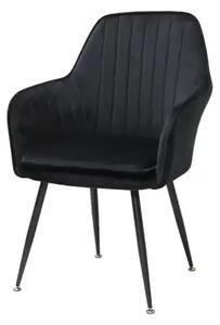 Scaun living din catifea si picioare metalice Cora