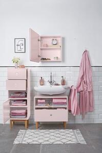Dulap baie de perete cu oglindă Tom Tailor Color Bath, roz