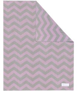Pătură din bumbac pentru copii Kindsgut Zigzag, 80 x 100 cm, roz-bej
