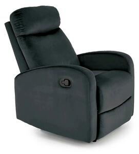 Fotoliu rabatabil WONDER, stofa catifelata negru - Bluvel 19, 75x95/14