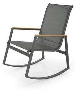 Scaun de gradina ZLATAN, gri inchis, plasa/polipropilena/metal, 62x86x