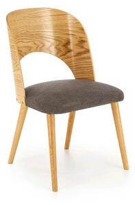 Scaun CADIZ, stejar/gri, stofa/placaj/lemn, 52x58x83 cm