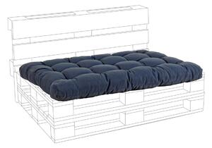 Perna de sezut pentru mobilier din paleti Poly230, Bizzotto, 120 x 80 x 10 cm, poliester, albastru denim