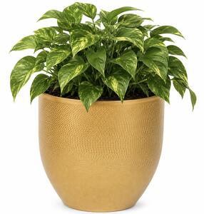 Ghiveci decorativ metalic Pufo Garden pentru flori, Ø 16 cm, auriu