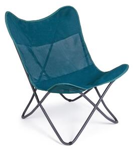 Scaun pentru gradina Butterfly Gabicce, Bizzotto, 77.5 x 81 x 89 cm, otel/textilena 2x1, albastru
