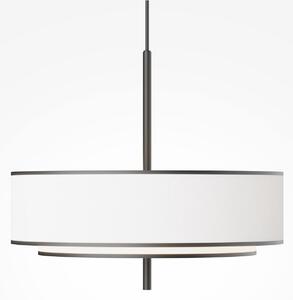 Maytoni lampă suspendată Bergamo, alb/negru, Ø 50 cm, lenjerie, reglabil, Alb, Camera de zi / sufragerie, Țesătură / Textil