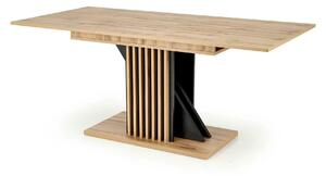 Masa living moderna FABIANO, stejar/negru, PAL laminat, 130/175x85x76