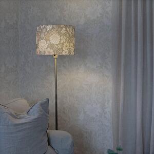 PR Home Lampadar Amy, Dahlia verde/auriu, înălțime 150 cm, textil, E27, Auriu / Alamă, Camera de zi / sufragerie, Țesătură / Textil
