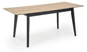 Masa extensibila GULIAN, stejar/negru, PAL laminat/lemn, 140/180x90x76