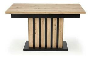 Masa extensibila LAMELLO, stejar/negru, PAL laminat, 160/210x90x76 cm