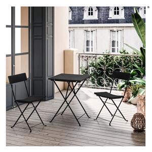 Set de polirattan Stilista Garden, negru, 2 scaune + masă