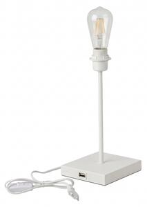 Lampă de masă cu port USB 1xE27/15W/230V, albă