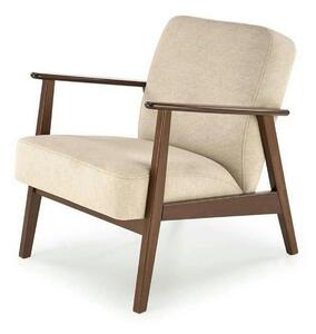 Fotoliu pentru living MILANO 1S, stofa catifelata bej - Castel 15, 65x