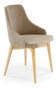 Scaun rotativ MALAGA, bej/stejar, stofa clasica/lemn, 50x53x79 cm
