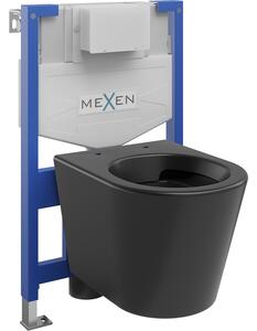 Mexen set WC încastrat cadru Felix XS-F cu vas de toaletă Rico, Negru mat - 6803372XX85