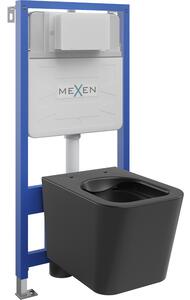 Mexen set WC încastrat cadru Felix Slim cu vas de toaletă Teo, Negru mat - 6103385XX85