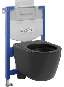 Mexen set WC încastrat cadru Felix XS-U cu vas de toaletă Carmen, Negru mat - 6853388XX85