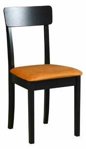 Scaun HUGO 1, galben mustar/negru, stofa catifelata/lemn de fag, 43x40