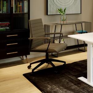 Scaun de birou elegant, modern, în culoare bej - Materiale sintetice și plastic, cu brațe, ideal pentru biroul tău