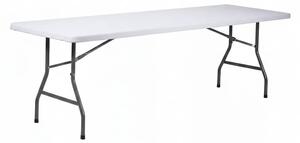 Masa pliabilă multifuncțională VERDA, 6-8 persoane, din oțel și HDPE, 180x72x75cm, albă