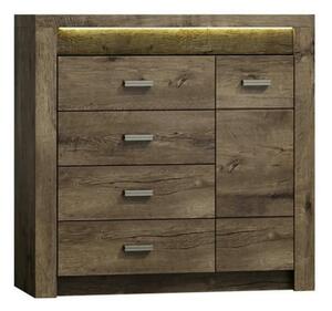 Comoda INDIANAPOLIS I17, frasin inchis, PAL laminat, cu 4 sertare, o u