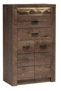 Comoda INDIANAPOLIS I6, frasin inchis, PAL laminat, cu 2 sertare, 2 us