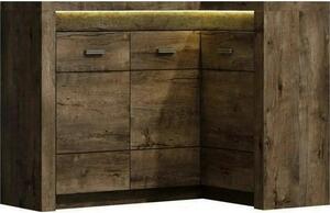 Comoda INDIANAPOLIS I15 dreapta, frasin inchis, PAL laminat, cu 3 usi