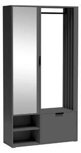 Mobila hol MILO UNI, gri grafit, PAL laminat/metal, 100x33x189 cm