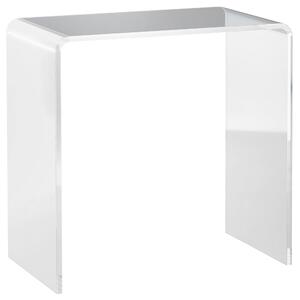 HOMCOM Masă Laterală Acrilică Fără Colturi, Margini Rotunjite, Spațiu Depozitare, 53.3x30.5x53.3cm, Transparent | Aosom Romania