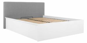 Pat Livevaro 123Dublu, Alb, 160x200, Tapiterie, PAL laminat, Somiera patSomiera pat, 18x21x10cm