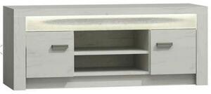 Comoda TV INDIANAPOLIS I9, stejar craft alb, PAL laminat, cu 2 usi si