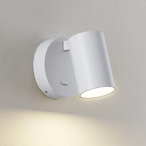 Deko-Light Spot de perete CAN TILT, alb, Ø 10 cm, metal, întrerupător, GU10, Alb, Camera de zi / sufragerie, Aluminiu, Perete rotund