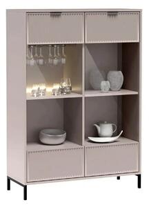 Vitrina LINKASTYLE LS8, casmir, PAL/sticla, 105x41x150 cm