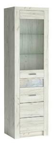 Vitrina INDIANAPOLIS I4, stejar craft alb, PAL laminat/furnir ABS/meta