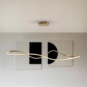 Schuller Valencia Lampă suspendată LED Lia, aurie, CCT, telecomandă, metal, reglabil, Auriu / Alamă, Camera de zi / sufragerie, Metal, Modern