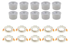 PRIOS Spot de încastrare în tavan Prios Fibur cu modul LED, bej, set 10 bucăți, reglabil, Bej, Camera de zi / sufragerie, Metal, Modern