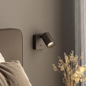 Deko-Light Spot de perete CAN TILT, negru, 10 x cm, comutator GU10 metalic, Negru, Camera de zi / sufragerie, Aluminiu