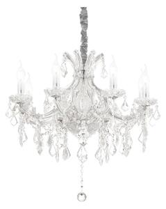 Lustră de cristal pe lanț Ideal Lux NAPOLEON 8xE14/40W/230V d. 67 cm crom