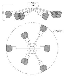 Lustră aplicată Globo 54028-6S FIASTRA 6xE14/40W/230V