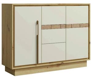 Comoda KEKS K12, stejar/casmir, PAL laminat, 130x37x97 cm