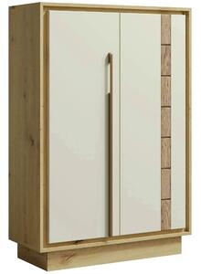 Comoda KEKS K15, stejar/casmir, PAL laminat, 89x37x130 cm