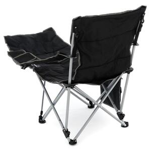 Set de 2 scaune de camping cu suport pentru picioare , negru