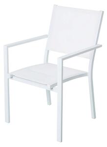 Scaun pentru gradina Thais, 55.2 x 60.4 x 86 cm, aluminiu, alb